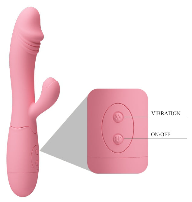 Vibromasseur Rabbit Snappy 9.5 x 3.2cm Rose Pastel