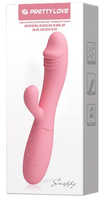 Vibromasseur Rabbit Snappy 9.5 x 3.2cm Rose Pastel